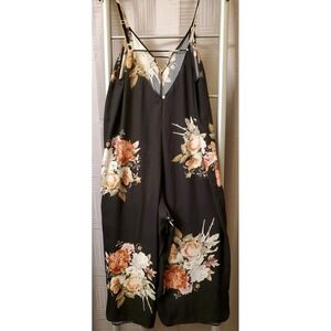 Flora by Flora Nikrooz Small Slip Sleep Romper Jumper Black Floral‎ Romantic